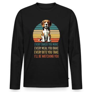Every Snack You make Beagle Beaglebesitzer Hund - Männer Premium Bio Langarmshirt - Schwarz - Vorne - Nico (187cm)