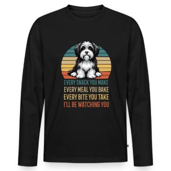 Chaque collation que vous préparez aux propriétaires de bichons havanais - T-shirt manches longues Premium bio Homme - noir - Devant - Nico (187cm)