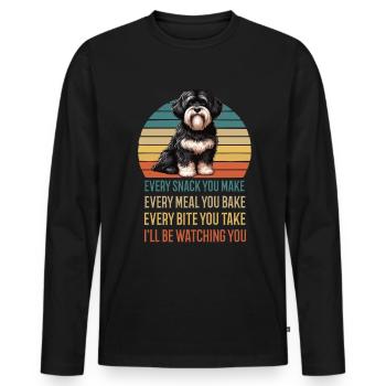 Chaque collation que vous préparez aux propriétaires de bichons havanais - T-shirt manches longues Premium bio Homme - noir - Devant - Nico (187cm)