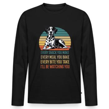 Chaque collation que vous faites Dalmatian Keeper - T-shirt manches longues Premium bio Homme - noir - Devant - Nico (187cm)