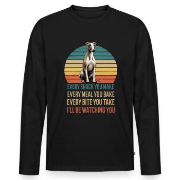Every Snack you make Whippet Windhund Whippets - Männer Premium Bio Langarmshirt - Schwarz - Vorne - Nico (187cm)