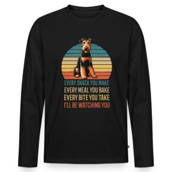 Chaque collation que vous préparez Airedale Terrier Airedales - T-shirt manches longues Premium bio Homme - noir - Devant - Nico (187cm)
