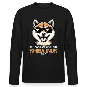 All dogs are cool Shiba Inu Shiba owner Shiba - Men's Premium Organic Long Sleeve Shirt - black - Front - Nico (187cm)