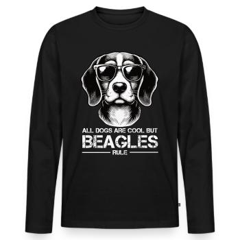 Tous les chiens sont des beagles cool Beagle propriétaires de beagles Beagles - T-shirt manches longues Premium bio Homme - noir - Devant - Nico (187cm)