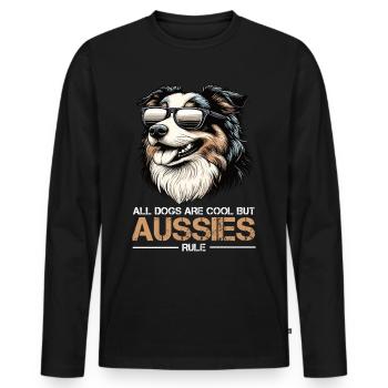 All Dogs are Cool Australian Shepherd Aussie - Men's Premium Organic Long Sleeve Shirt - black - Front - Nico (187cm)