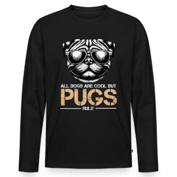 All Dogs Are Cool Mops Möpse Mopsbesitzer Mopsfan - Männer Premium Bio Langarmshirt - Schwarz - Vorne - Nico (187cm)