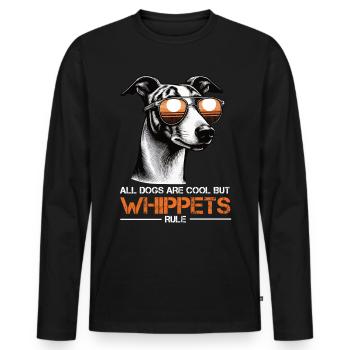 Tous les chiens sont des Cool Whippet Greyhound Whippets - T-shirt manches longues Premium bio Homme - noir - Devant - Nico (187cm)