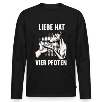 Liebe hat Vier Pfoten Whippet Windhund Whippets - Männer Premium Bio Langarmshirt - Schwarz - Vorne - Nico (187cm)