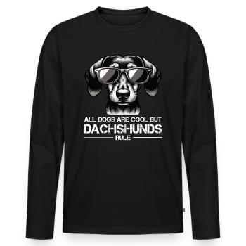All dogs are cool Dackel Dachshund teckel tekkel - Männer Premium Bio Langarmshirt - Schwarz - Vorne - Nico (187cm)