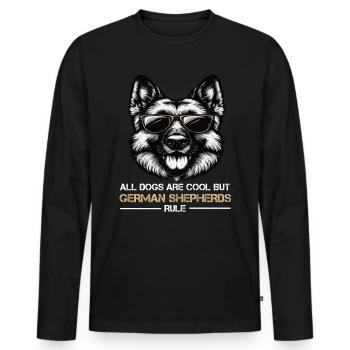 Tous les chiens sont des chiens de berger allemand cool - T-shirt manches longues Premium bio Homme - noir - Devant - Nico (187cm)