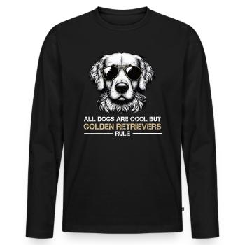 All Dogs are Cool Golden Retriever Goldie Goldies - Men's Premium Organic Long Sleeve Shirt - black - Front - Nico (187cm)