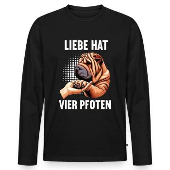 Liebe hat Vier Pfoten Shar Pei Shar Pei Besitzer - Männer Premium Bio Langarmshirt - Schwarz - Vorne - Nico (187cm)