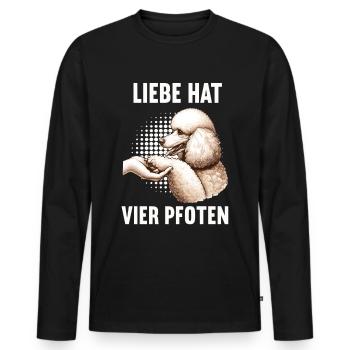 Liebe hat Vier Pfoten Pudel Pudelbesitzer Pudeln - Männer Premium Bio Langarmshirt - Schwarz - Vorne - Nico (187cm)