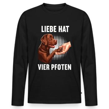 Liebe hat Vier Pfoten Labrador Labradorbesitzer - Männer Premium Bio Langarmshirt - Schwarz - Vorne - Nico (187cm)