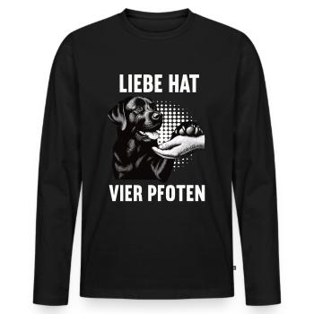 Liebe hat Vier Pfoten Labrador Labradorbesitzer - Männer Premium Bio Langarmshirt - Schwarz - Vorne - Nico (187cm)