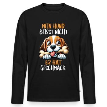 Mein Hund Beisst Nicht Beagle Beaglebesitzer Beagl - Männer Premium Bio Langarmshirt - Schwarz - Vorne - Nico (187cm)