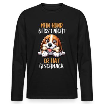 Mein Hund Beisst Nicht Beagle Beaglebesitzer Beagl - Männer Premium Bio Langarmshirt - Schwarz - Vorne - Nico (187cm)