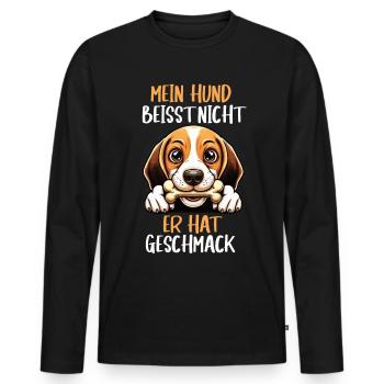 Mein Hund Beisst Nicht Beagle Beaglebesitzer Beagl - Männer Premium Bio Langarmshirt - Schwarz - Vorne - Nico (187cm)