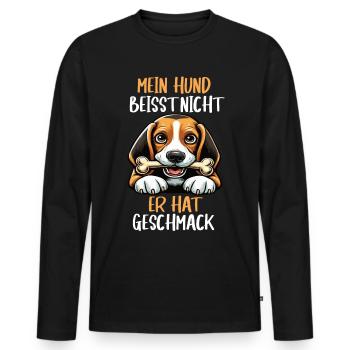 Mein Hund Beisst Nicht Beagle Beaglebesitzer Beagl - Männer Premium Bio Langarmshirt - Schwarz - Vorne - Nico (187cm)