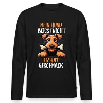 Mein Hund Beisst Nicht Airedale Terrier Airedales - Männer Premium Bio Langarmshirt - Schwarz - Vorne - Nico (187cm)