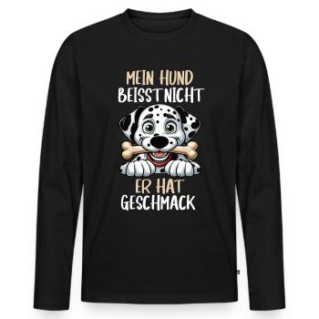 Mein Hund Beisst Nicht Dalmatiner Dalmatinerhalter - Männer Premium Bio Langarmshirt - Schwarz - Vorne - Nico (187cm)