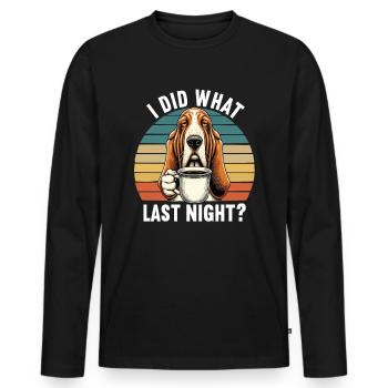 Ich Bin Nicht Faul Basset Hound Basset Hounds - Männer Premium Bio Langarmshirt - Schwarz - Vorne - Nico (187cm)