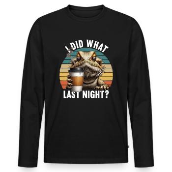 J’ai fait ce que j’ai fait hier soir Bartagame Bartagameowner - T-shirt manches longues Premium bio Homme - noir - Devant - Nico (187cm)