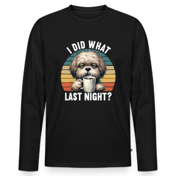 J’ai fait ce que j’ai fait hier soir Bolonka Bolonka Zwetna - T-shirt manches longues Premium bio Homme - noir - Devant - Nico (187cm)