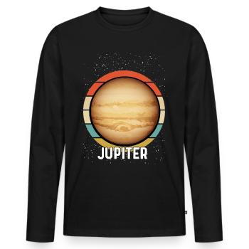Planet Jupiter - Men's Premium Organic Long Sleeve Shirt - black - Front - Nico (187cm)