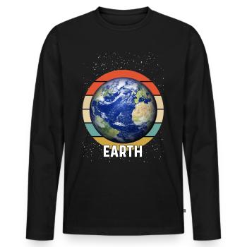 Terre - T-shirt manches longues Premium bio Homme - noir - Devant - Nico (187cm)