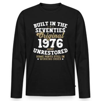 Construit dans les années soixante-dix 1976 46e anniversaire hommes - T-shirt manches longues Premium bio Homme - noir - Devant - Nico (187cm)