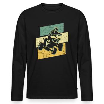 Quad Biker Graphic Offroad Quad Rider ATV - Men's Premium Organic Long Sleeve Shirt - black - Front - Nico (187cm)