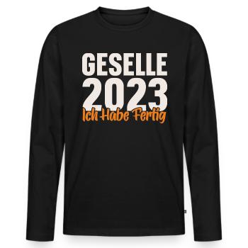 Geselle 2023 Gesellenprüfung - Männer Premium Bio Langarmshirt - Schwarz - Vorne - Nico (187cm)