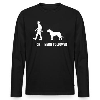 Ich meine Follower Broholmer Broholmerbesitzer - Männer Premium Bio Langarmshirt - Schwarz - Vorne - Nico (187cm)