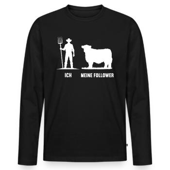 Ich Meine Follower Galloway Kühe Kuh Bauern Bauer - Männer Premium Bio Langarmshirt - Schwarz - Vorne - Nico (187cm)