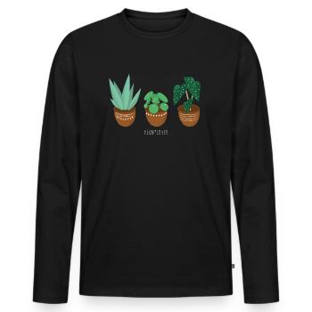 amoureux des plantes amoureux des plantes - T-shirt manches longues Premium bio Homme - noir - Devant - Nico (187cm)
