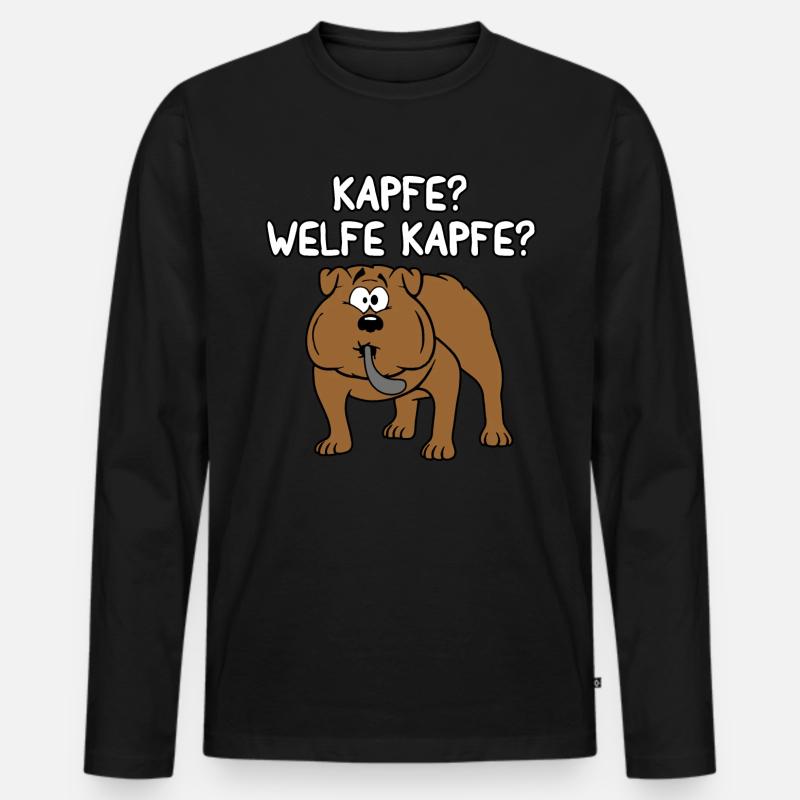 Kapfe welfe Kapfe - Männer Premium Bio Langarmshirt - Schwarz
