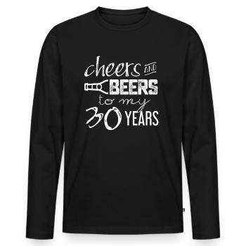 30th birthday - Men's Premium Organic Long Sleeve Shirt - black - Front - Nico (187cm)