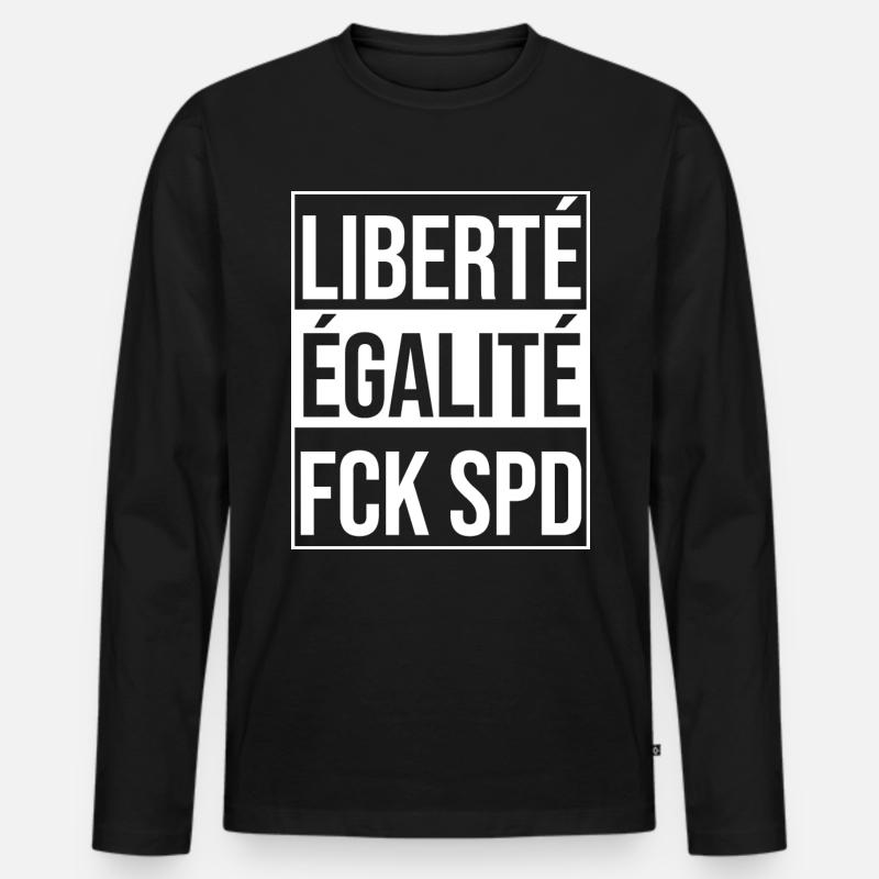 fck spd - Männer Premium Bio Langarmshirt - Schwarz
