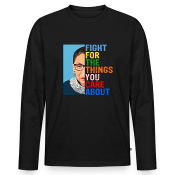 RBG - Fight For The Things - Droits et égalité - T-shirt manches longues Premium bio Homme - noir - Devant - Nico (187cm)
