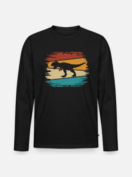 T Rex - Men's Premium Organic Long Sleeve Shirt - black
