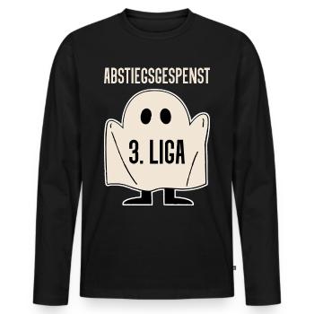 3. Liga Abstiegsgespenst - Männer Premium Bio Langarmshirt - Schwarz - Vorne - Nico (187cm)