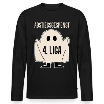 4. Liga Abstiegsgespenst - Männer Premium Bio Langarmshirt - Schwarz - Vorne - Nico (187cm)