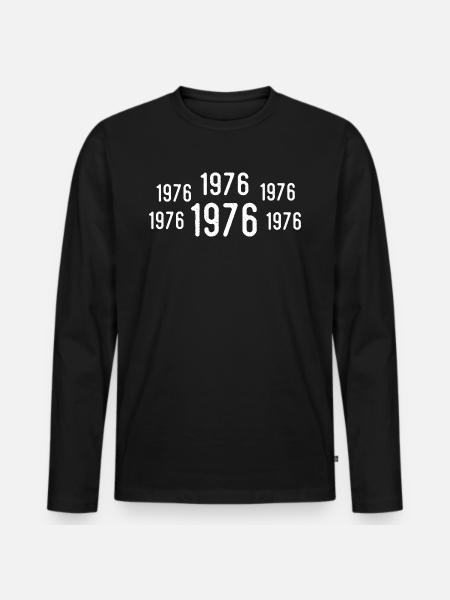 Retro 1976 Geburtstag 1976 Jahrgang Geschenk 1976 - Männer Premium Bio Langarmshirt - Schwarz