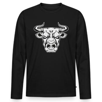 Fermier fermier - T-shirt manches longues Premium bio Homme - noir - Devant - Nico (187cm)