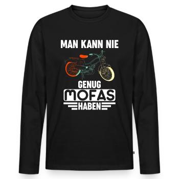 Mobylette Mofa Mofa RDA Hercules Idée cadeau - T-shirt manches longues Premium bio Homme - noir - Devant - Nico (187cm)