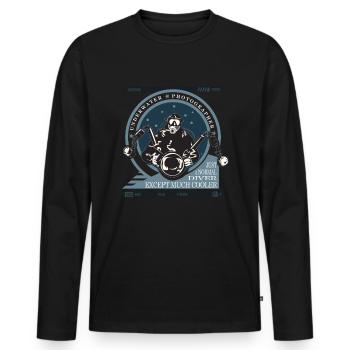 Photographe sous-marin Plongée - T-shirt manches longues Premium bio Homme - noir - Devant - Nico (187cm)