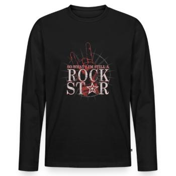 Na und ich bin ein Rock Star - Männer Premium Bio Langarmshirt - Schwarz - Vorne - Nico (187cm)