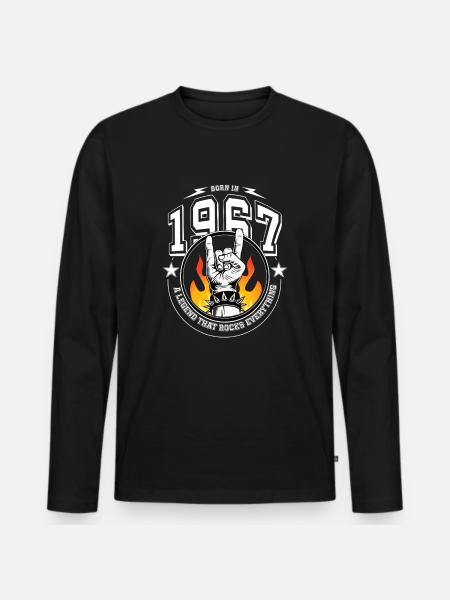 1967 Birthday, rocks everything - Men's Premium Organic Long Sleeve Shirt - black