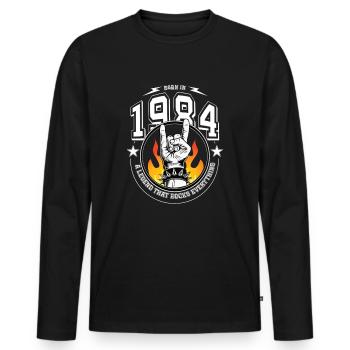 1984 Birthday, rocks everything - Men's Premium Organic Long Sleeve Shirt - black - Front - Nico (187cm)